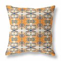 Palacedesigns 18 in. Patterned Indoor & Outdoor Zippered Throw Pillow Orange & Gray PA3664099